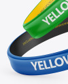 Two Glossy Silicone Wristbands Mockup