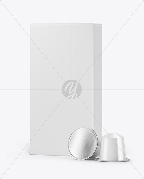 Coffee Capsules &amp; Paper Box Mockup