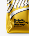 Metallic Coffee Bag Mockup - Front View