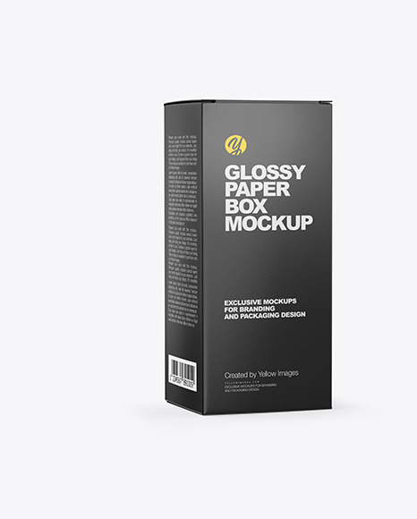 Glossy Dropper Bottle with Glossy Paper Box Mockup