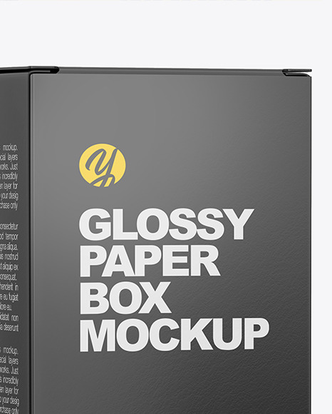 Glossy Dropper Bottle with Glossy Paper Box Mockup