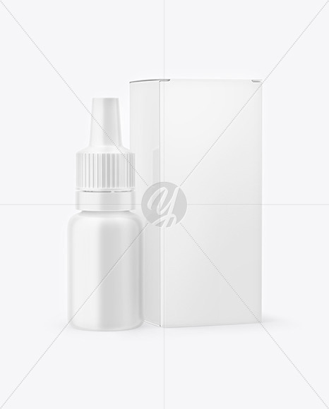 Matte Dropper Bottle with Glossy Paper Box Mockup