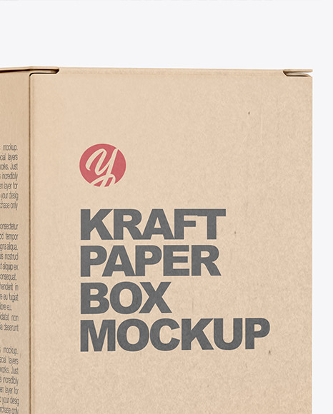 Glossy Dropper Bottle with Kraft Paper Box Mockup