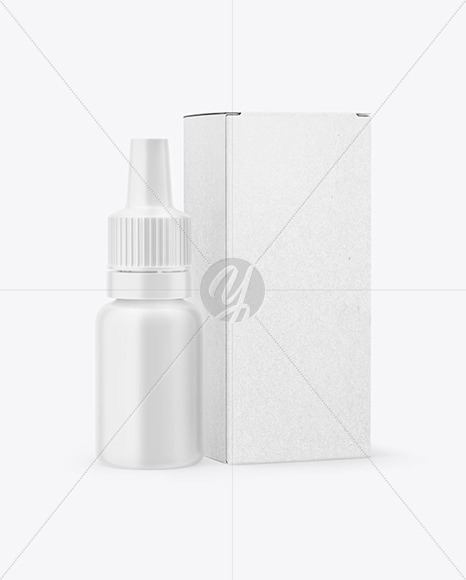 Matte Dropper Bottle with Kraft Paper Box Mockup