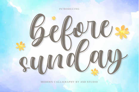 Before Sunday - Modern Calligraphy - Handwritten script font