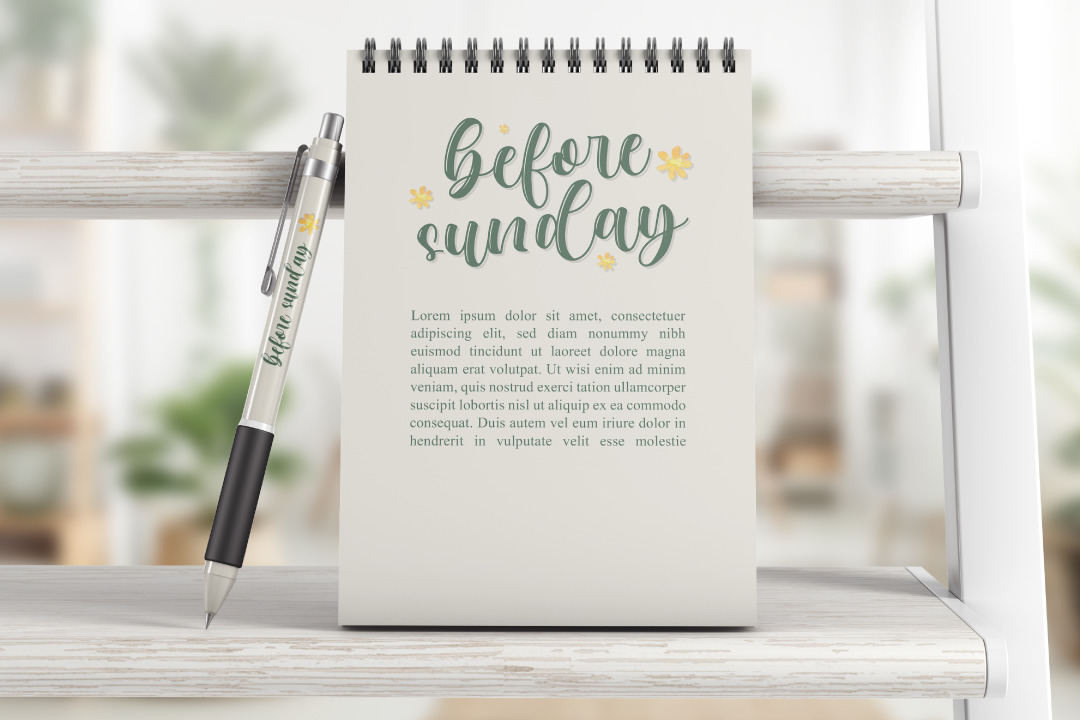 Before Sunday - Modern Calligraphy Before Sunday - Modern Calligraphy