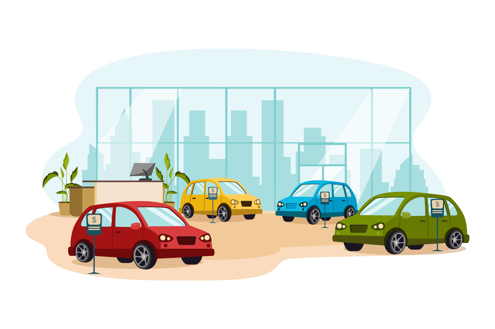 M129_Car Dealership Illustrations