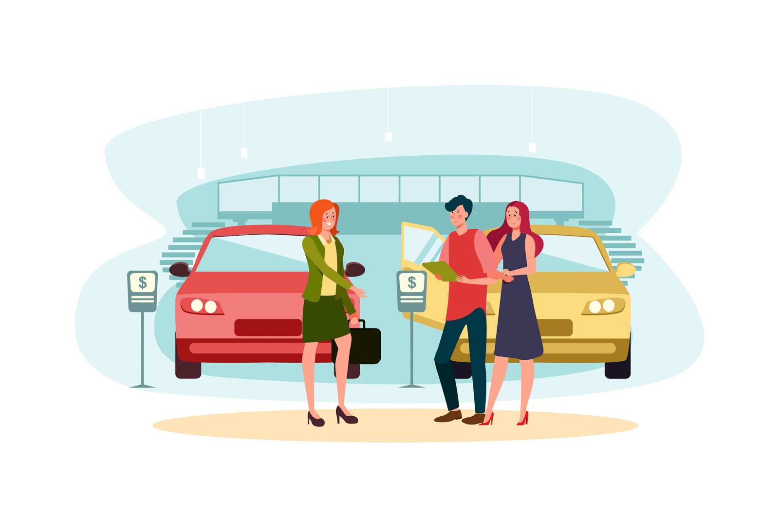 M129_Car Dealership Illustrations