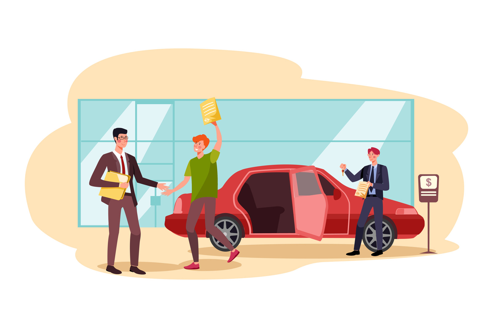 M129_Car Dealership Illustrations