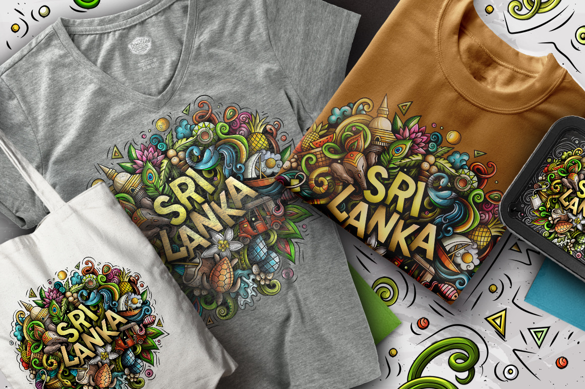 SRI LANKA Cartoon Doodle Illustration SRI LANKA Cartoon Doodle Illustration