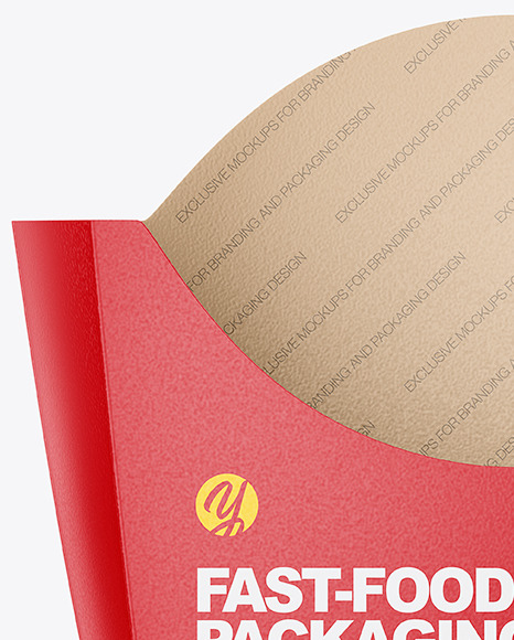 Matte Paper Fast-Food Packaging Small Size Mockup - Front View