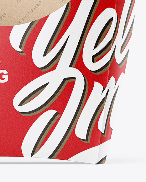 Matte Paper Fast-Food Packaging Small Size Mockup - Front View