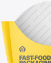 Matte Paper Fast-Food Packaging Small Size Mockup - Front View