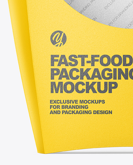 Matte Paper Fast-Food Packaging Small Size Mockup - Front View