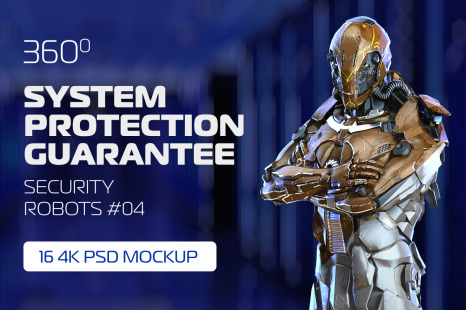 3D Mockup Space Astronaut Security Robots #03 - Protection