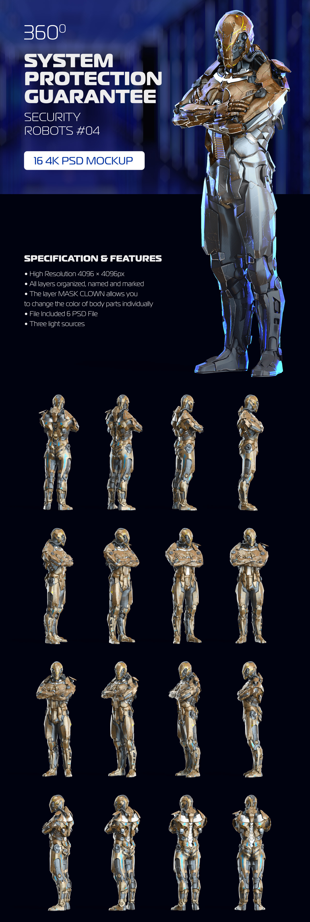 3D Mockup Space Astronaut Security Robots #03 3D Mockup Space Astronaut Security Robots #03
