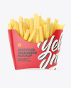 Matte Paper Small Size French Fries Packaging Mockup - Front View