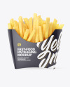 Matte Paper Small Size French Fries Packaging Mockup - Front View