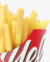 Matte Paper Small Size French Fries Packaging Mockup - Front View