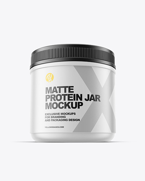 Matte Protein Jar Mockup w/ Shrink Sleeve