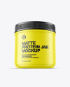 Matte Protein Jar Mockup w/ Shrink Sleeve