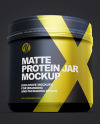 Matte Protein Jar Mockup w/ Shrink Sleeve