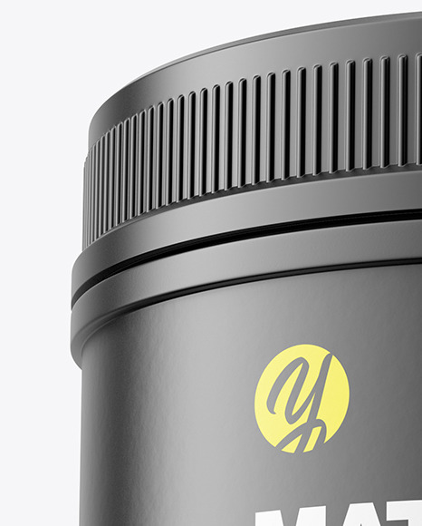 Matte Protein Jar Mockup w/ Shrink Sleeve