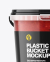 Plastic Bucket with Sauce Mockup