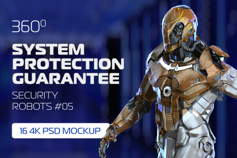 3D Mockup Space Astronaut Security Robots #05 - Android robot