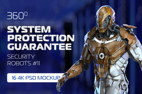 3D Mockup Space Astronaut Security Robots #11 - Design Elements
