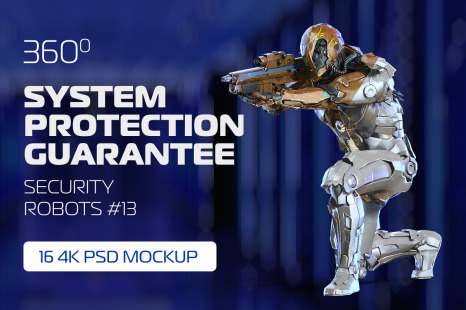 3D Mockup Space Astronaut Security Robots #13 - Protection