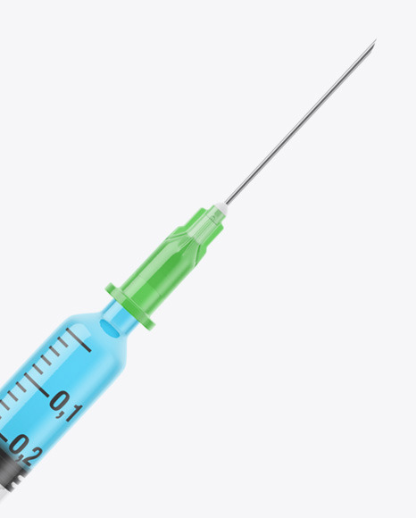 Syringe with Filling & Needle Mockup