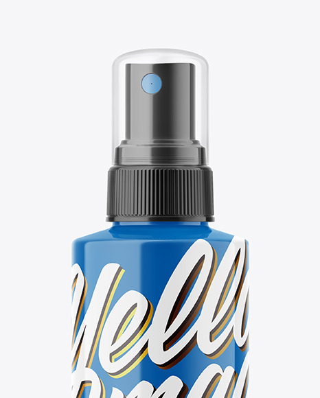 Glossy Spray Bottle Mockup