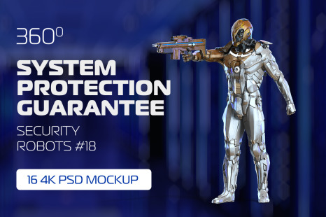 3D Mockup Space Astronaut Security Robots #18 - Protection