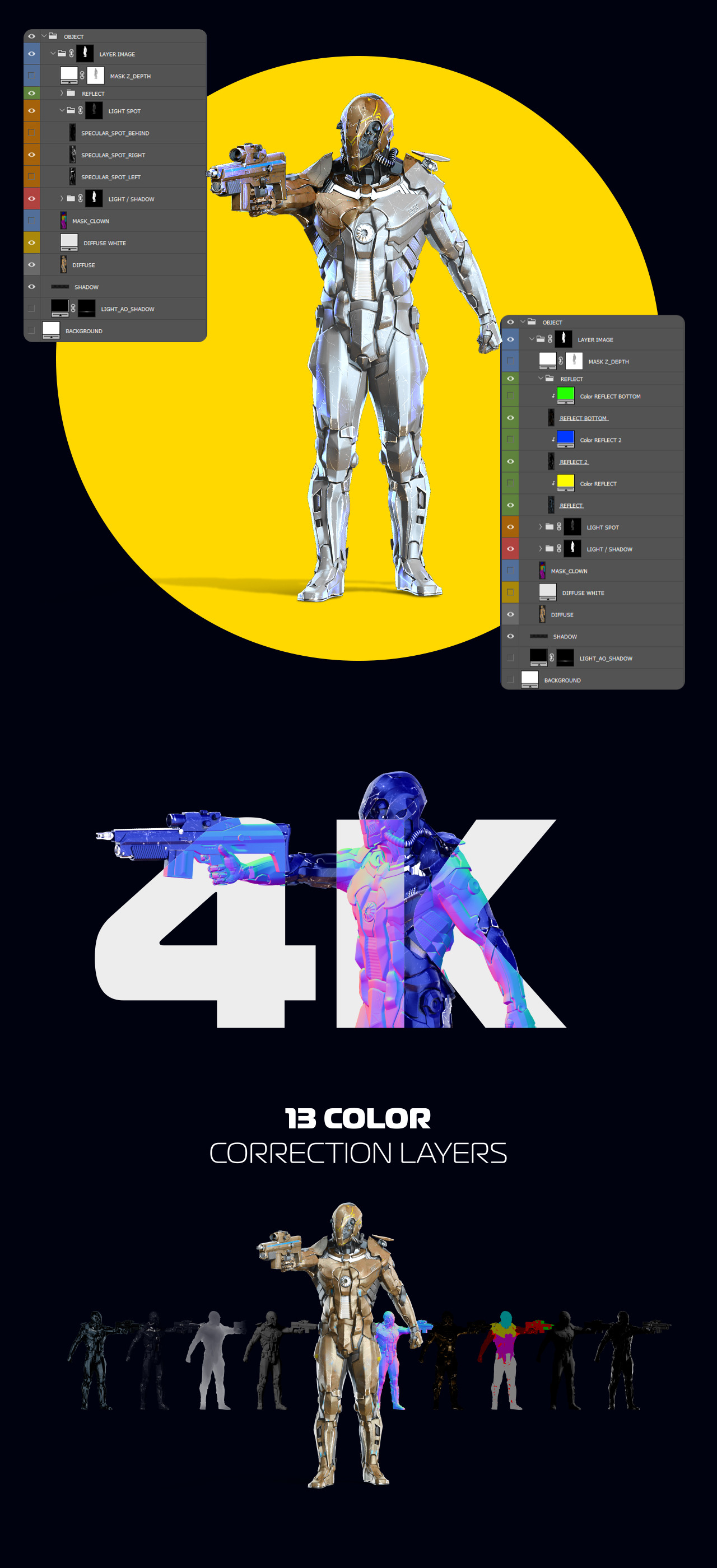 3D Mockup Space Astronaut Security Robots #18