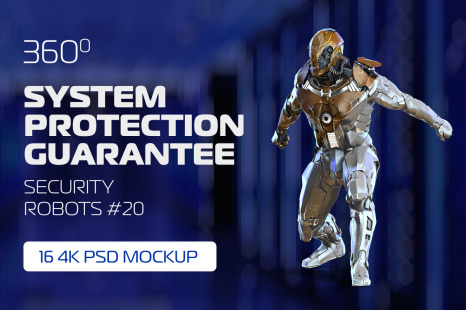 3D Mockup Security Robots #20 - Android robot