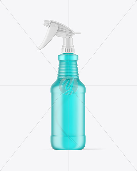 Frosted Color Plastic Spray Bottle Mockup