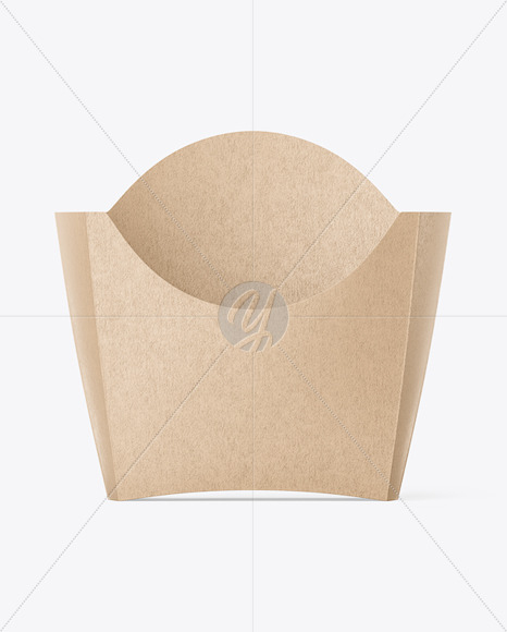 Kraft Paper French Fries Small Size Packaging Mockup - Front View