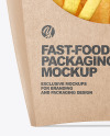 Kraft Paper Small Size French Fries Packaging Mockup - Front View