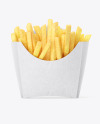 Kraft Paper Small Size French Fries Packaging Mockup - Front View