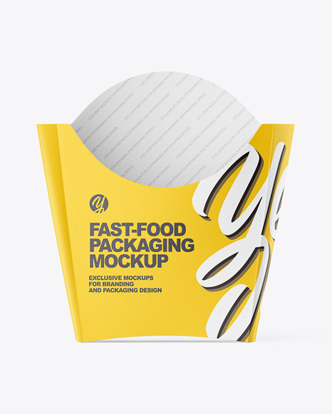 Matte Paper Medium Size Fast-Food Packaging Mockup - Front View