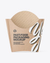 Kraft Paper French Fries Medium Size Packaging Mockup - Front View