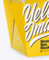 Opened Glossy Paper Noodles Box Mockup - Half Side View