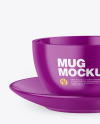 Metallic Stand-Up Bag with Coffee Mug Mockup