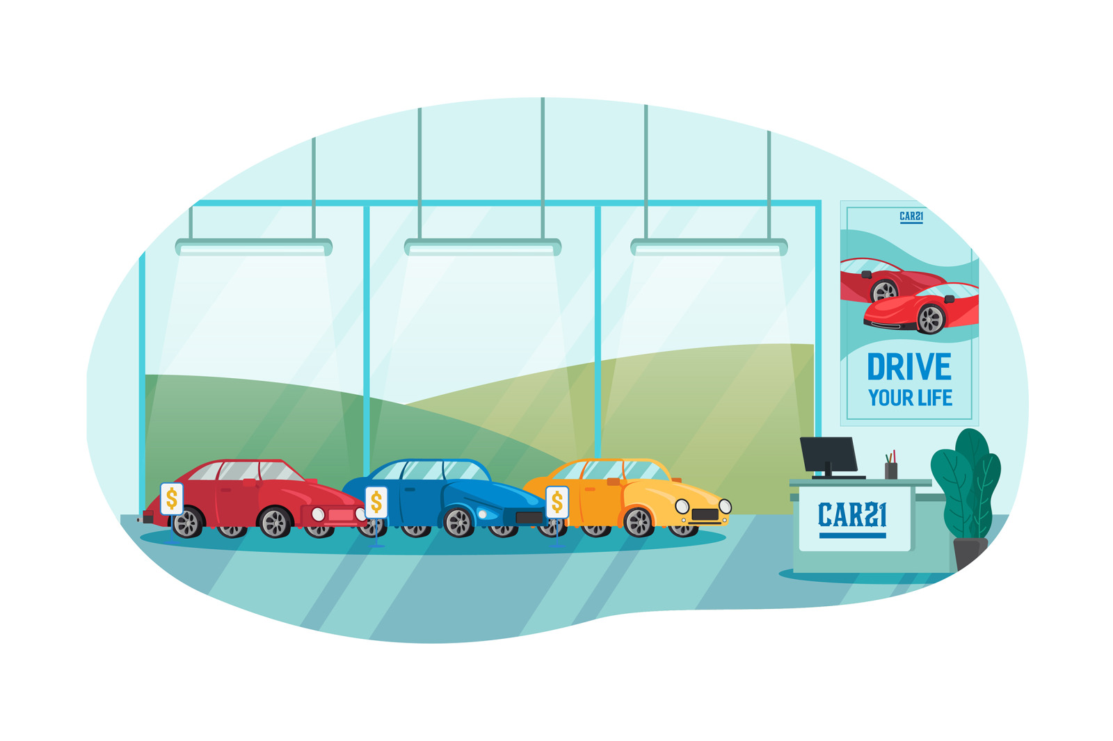 M133_Car Dealership Illustrations M133_Car Dealership Illustrations