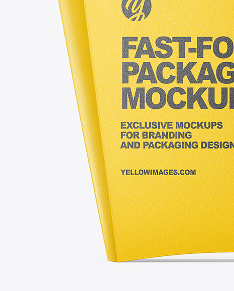 Matte Paper Large Size Fast-Food Packaging Mockup - Front View