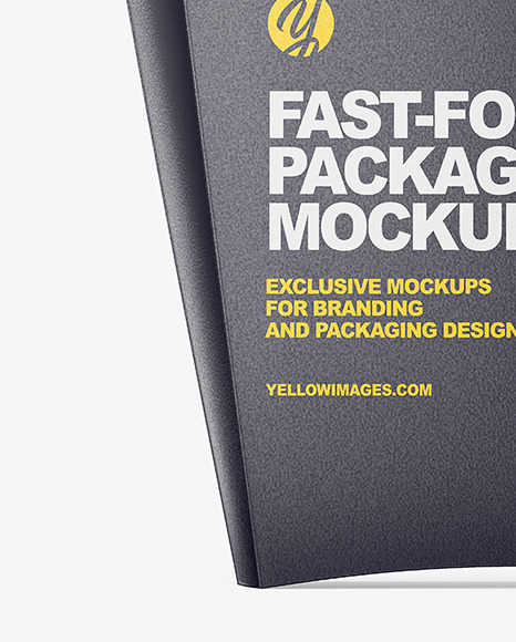 Matte Paper Large Size Fast-Food Packaging Mockup - Front View