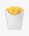 Matte Paper Large Size French Fries Packaging Mockup - Front View