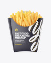 Matte Paper Large Size French Fries Packaging Mockup - Front View