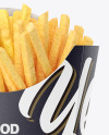 Matte Paper Large Size French Fries Packaging Mockup - Front View